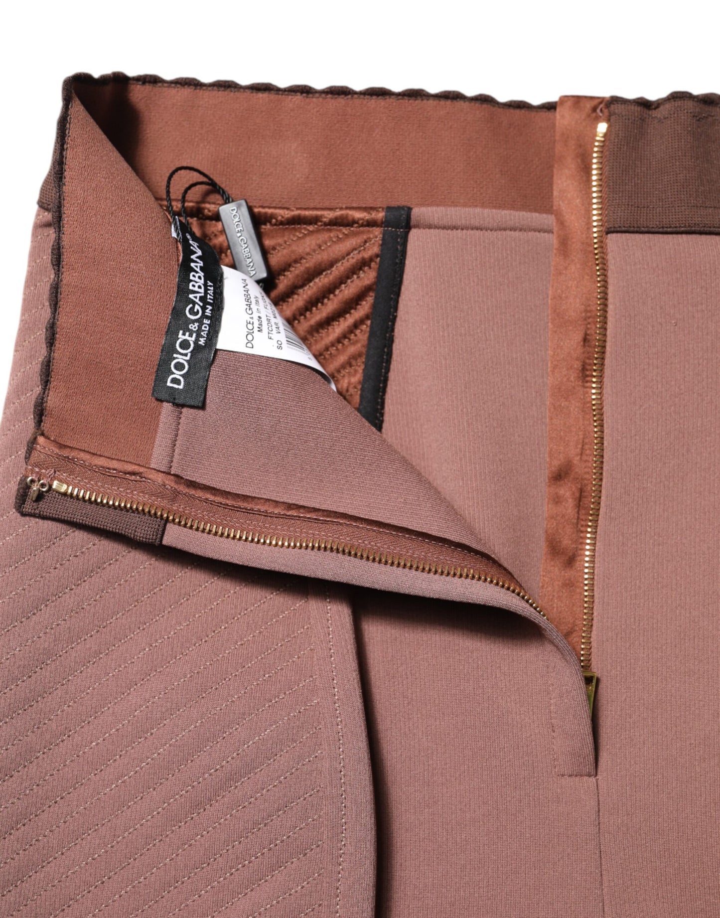 Dolce &amp; Gabbana – Braune Hotpants-Shorts aus Viskose mit hoher Taille