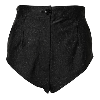 Dolce & Gabbana Black Viscose High Waisted Hot Pants Shorts