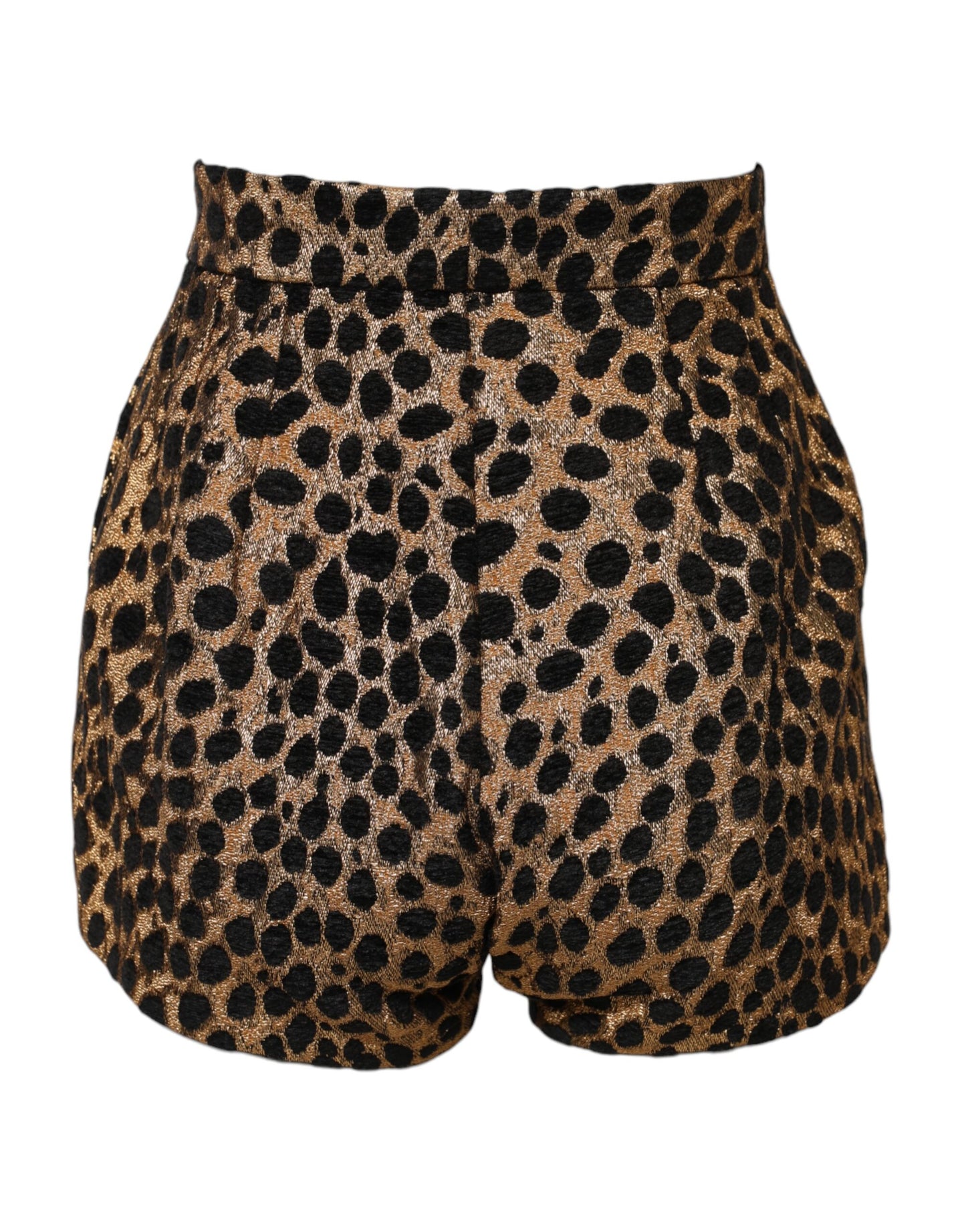 Dolce &amp; Gabbana – Braune Hotpants-Shorts mit Leopardenmuster und hoher Taille