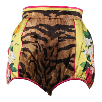 Dolce &amp; Gabbana Hotpants mit mehrfarbigem Blumenmuster und hoher Taille