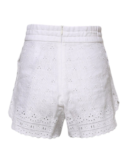 Dolce &amp; Gabbana – Weiße Hotpants-Shorts aus Leinen mit hoher Taille