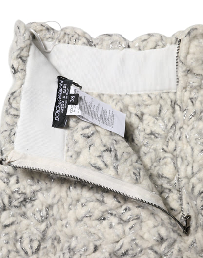 Dolce &amp; Gabbana Metallic-Bouclé-Strickshorts aus Kaschmir mit Rüschen