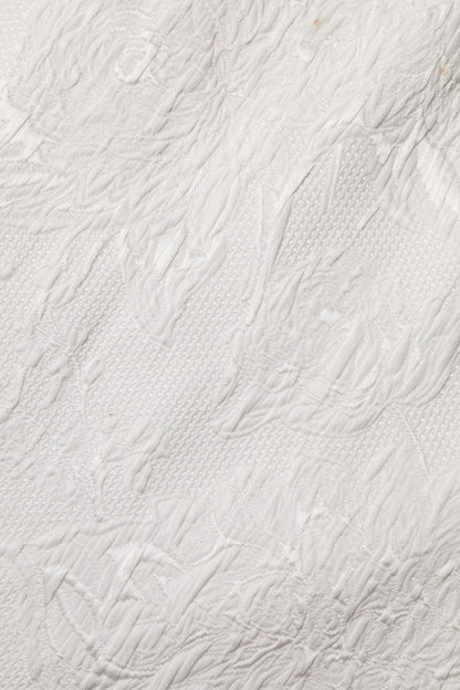 Dolce &amp; Gabbana – Weißer A-Linien-Rock aus geblümtem Brokat mit hoher Taille