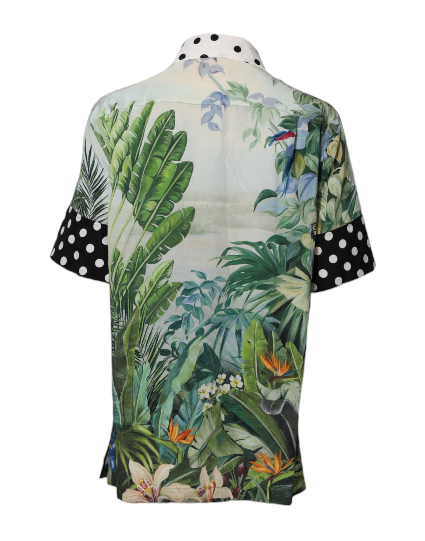 Dolce &amp; Gabbana – Mehrfarbig bedrucktes Hemdoberteil aus Seide mit Kragen