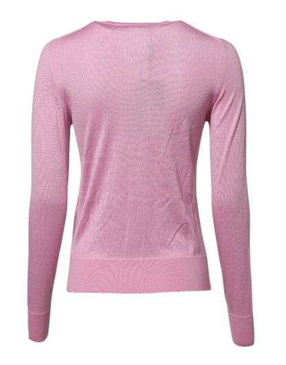 Dolce &amp; Gabbana – Rosa Strickjacke mit Blumendetail