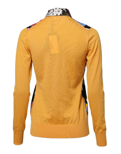 Dolce &amp; Gabbana – Langärmliges Poloshirt mit mehrfarbigem Blumenmuster