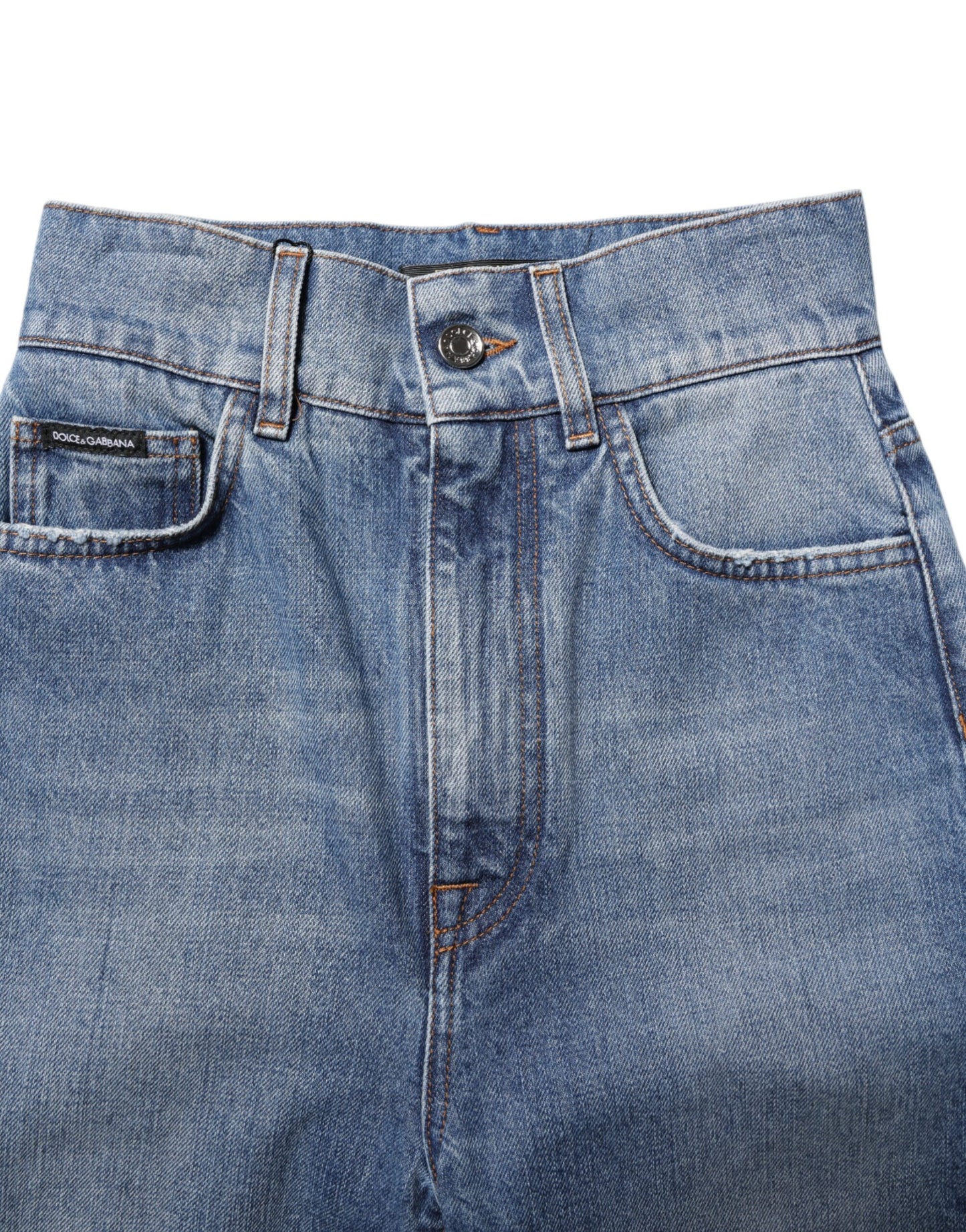 Dolce &amp; Gabbana – Blau verwaschene Skinny-Jeans mit hoher Taille