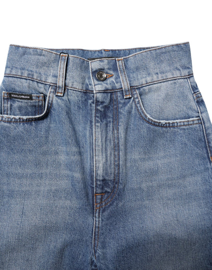 Dolce &amp; Gabbana – Blau verwaschene Skinny-Jeans mit hoher Taille