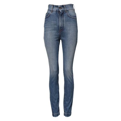 Dolce &amp; Gabbana – Blau verwaschene Skinny-Jeans mit hoher Taille