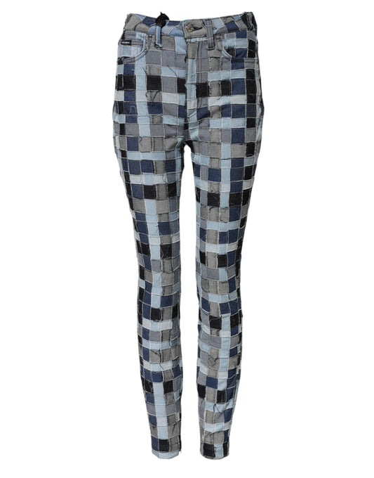 Dolce &amp; Gabbana – Mehrfarbige Skinny-Jeans im Patchwork-Stil