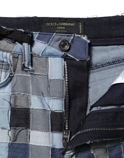 Dolce &amp; Gabbana – Mehrfarbige Skinny-Jeans im Patchwork-Stil
