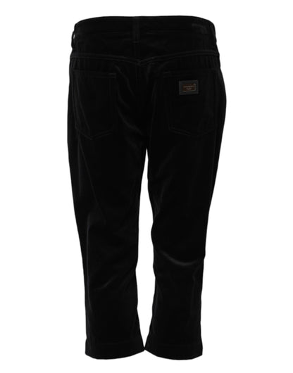 Dolce &amp; Gabbana – Schwarze Skinny-Capri-Cropped-Jeans aus Baumwolle