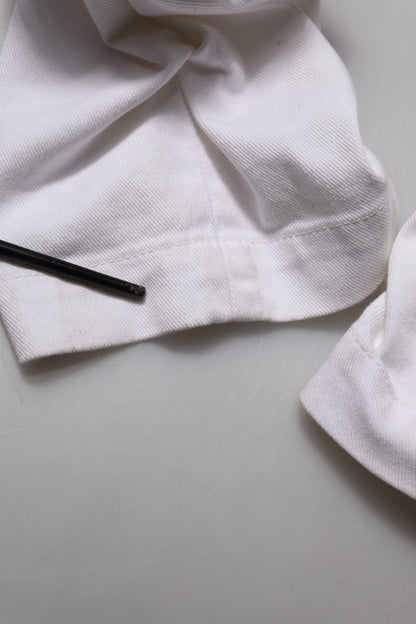 Dolce &amp; Gabbana – Weiße, zerfetzte Jeans aus Baumwolle mit hoher Taille