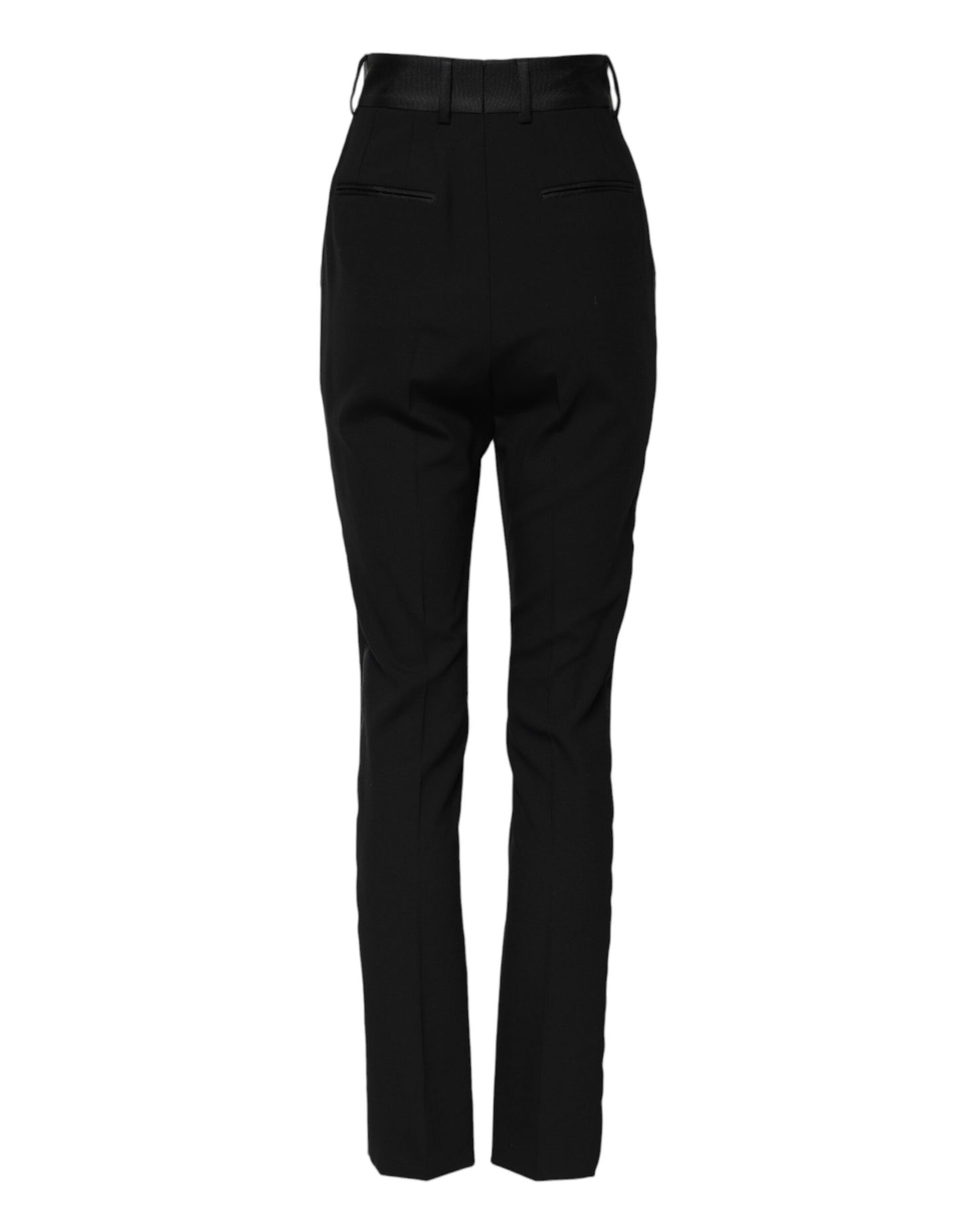 Dolce &amp; Gabbana Schwarze Skinny-Hose aus Wolle mit hoher Taille