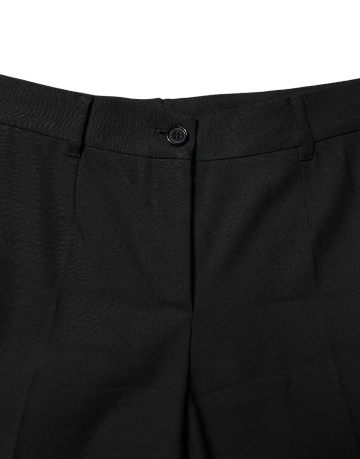 Dolce &amp; Gabbana – Schwarze, hoch taillierte Karottenhose aus Wolle
