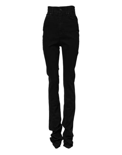 Dolce &amp; Gabbana – Schwarze Skinny-Jeans aus Baumwolle mit hoher Taille 