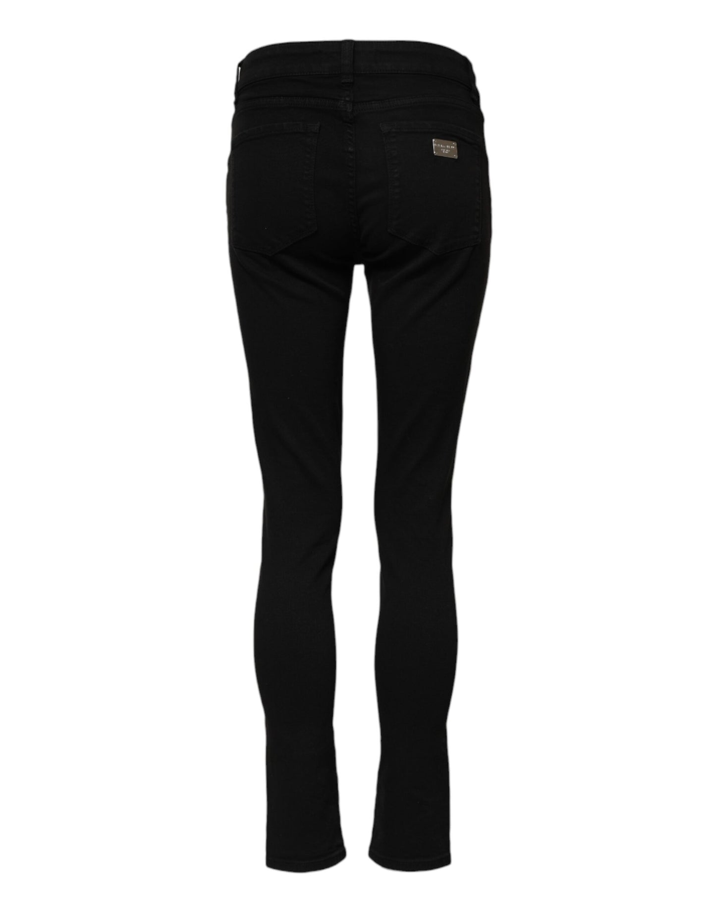 Dolce &amp; Gabbana – Schwarze Skinny-Jeans aus Baumwolle mit mittlerer Taille