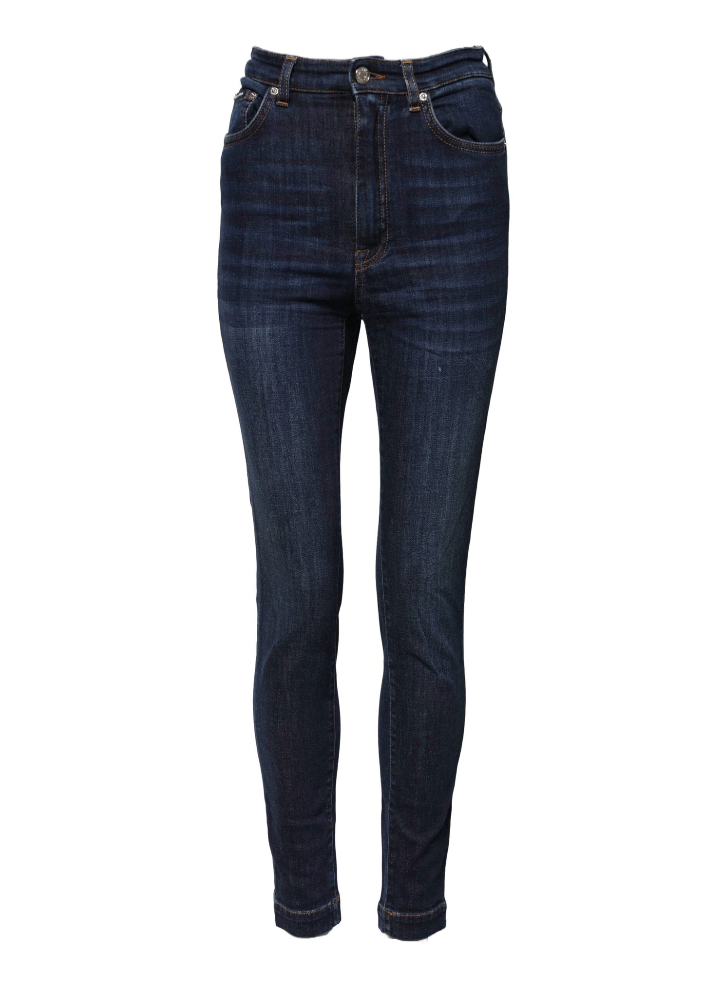 Dolce &amp; Gabbana, Blaue GRACE Skinny-Jeans mit hoher Taille