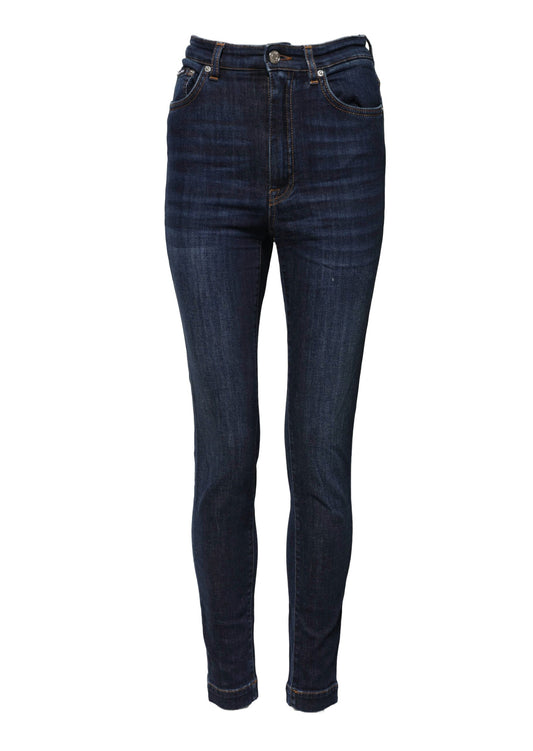 Dolce &amp; Gabbana, Blaue GRACE Skinny-Jeans mit hoher Taille