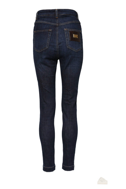 Dolce &amp; Gabbana, Blaue GRACE Skinny-Jeans mit hoher Taille