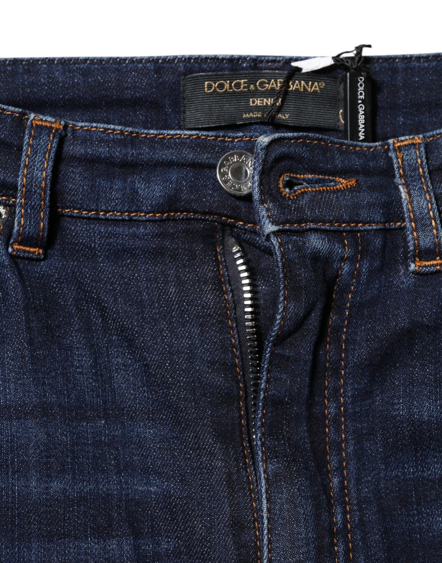 Dolce &amp; Gabbana, Blaue GRACE Skinny-Jeans mit hoher Taille