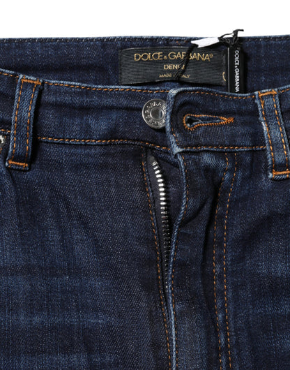 Dolce &amp; Gabbana, Blaue GRACE Skinny-Jeans mit hoher Taille