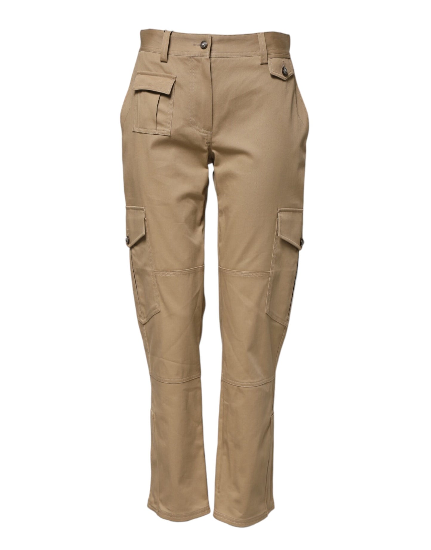Dolce &amp; Gabbana – Beige Cargo-Schmal zulaufende Hose mit mittlerer Taille