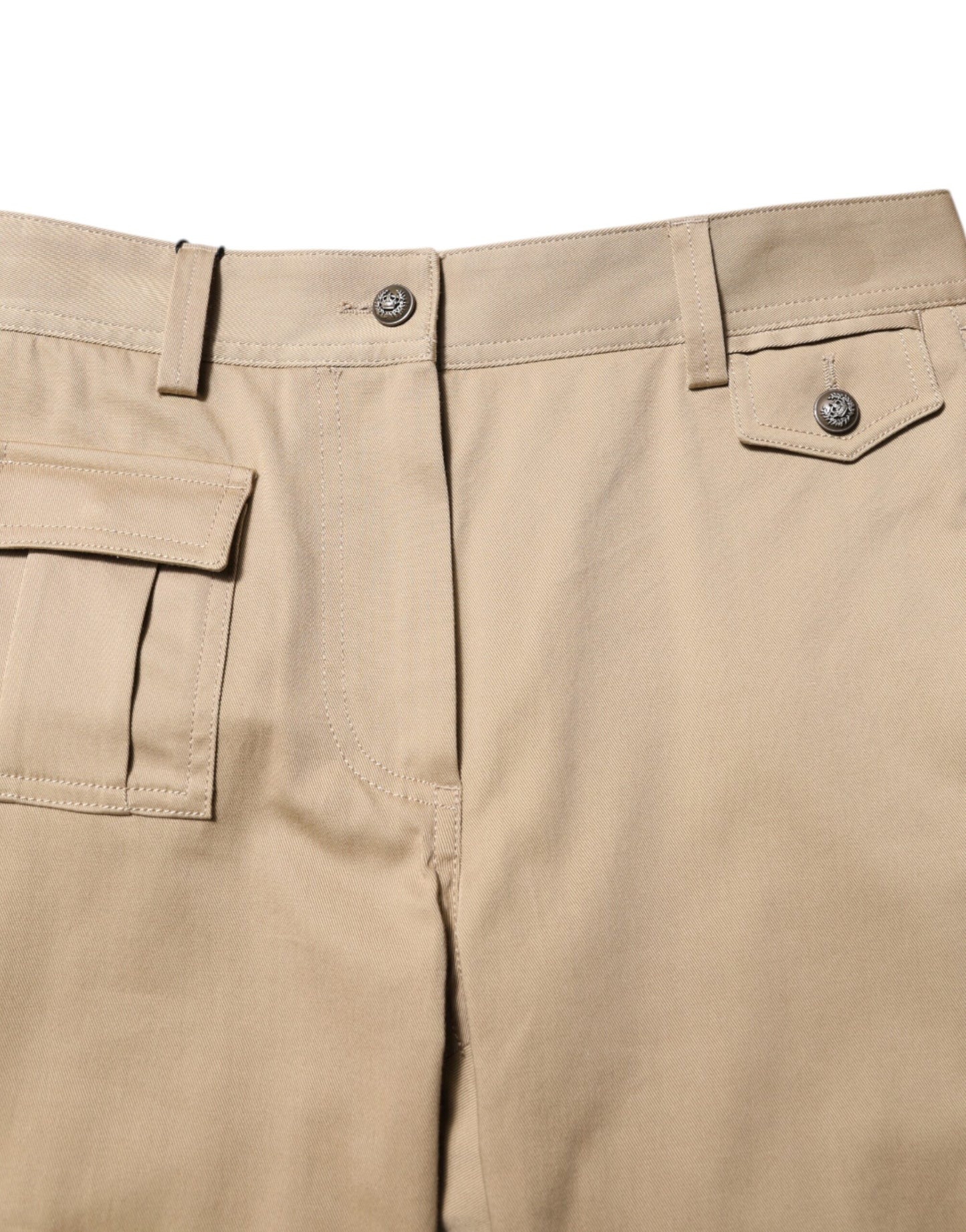 Dolce &amp; Gabbana – Beige Cargo-Schmal zulaufende Hose mit mittlerer Taille