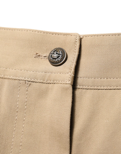 Dolce &amp; Gabbana – Beige Cargo-Schmal zulaufende Hose mit mittlerer Taille