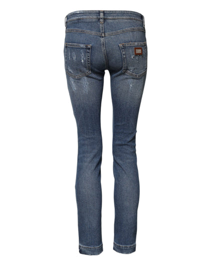 Dolce &amp; Gabbana – Hübsche, zerfetzte Skinny-Jeans in Blau 