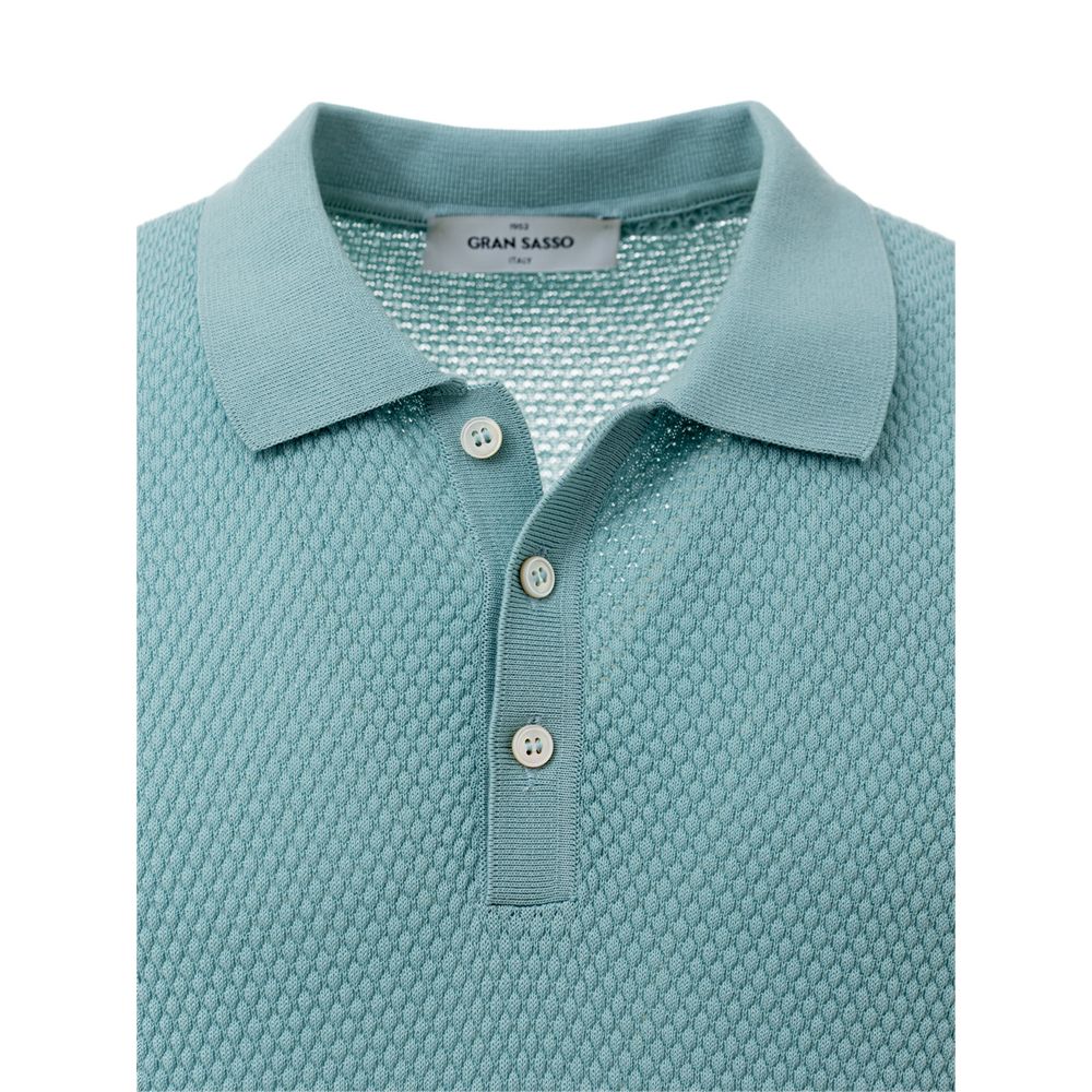 Gran Sasso Poloshirt aus blauer Baumwolle
