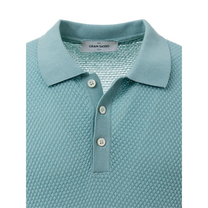 Gran Sasso Poloshirt aus blauer Baumwolle