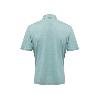 Gran Sasso Blaues Leinen-Poloshirt