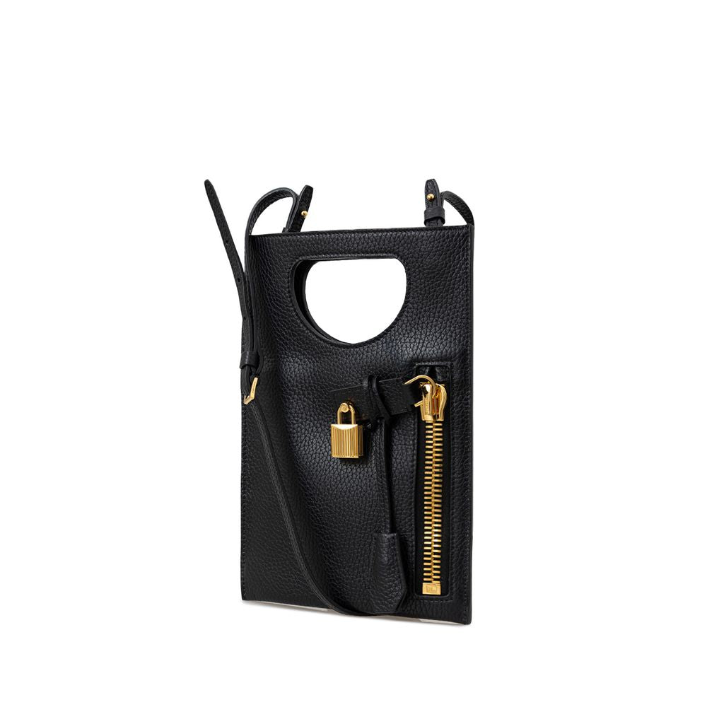 Tom Ford Black Leather Shoulder Bag