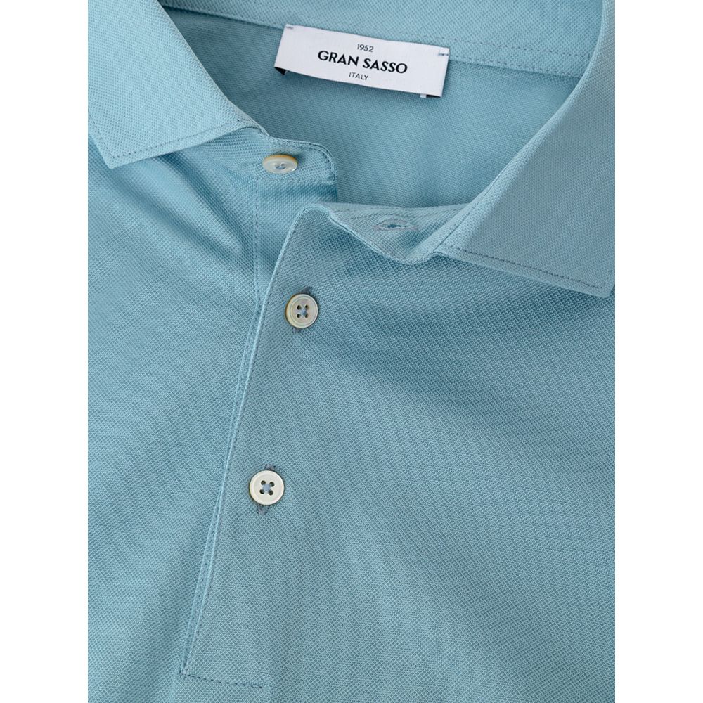 Gran Sasso Poloshirt aus blauer Baumwolle