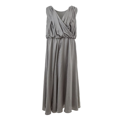 Lardini Gray Silk Casual Dress