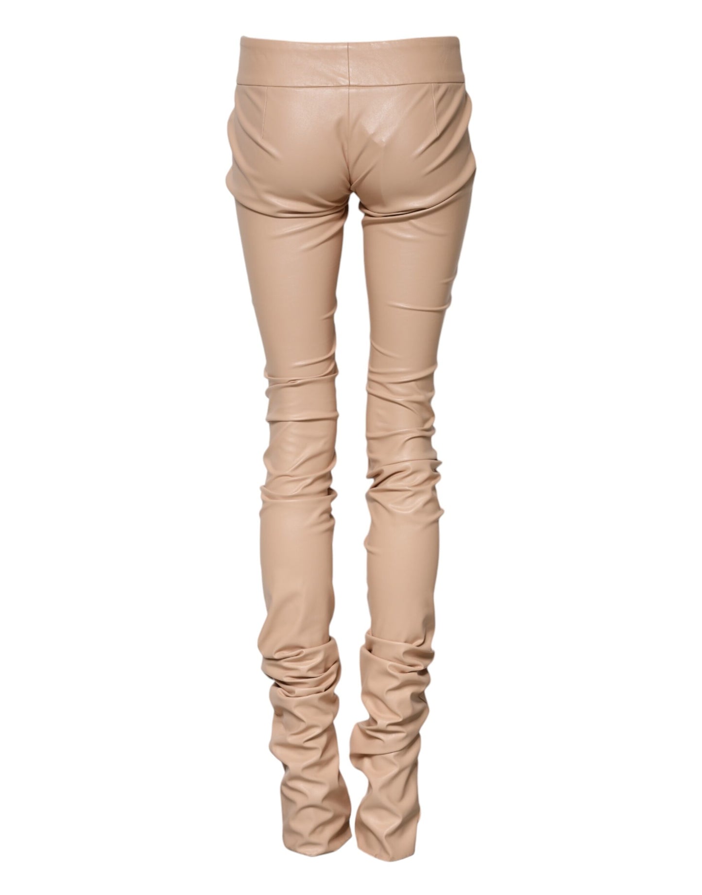 Dolce &amp; Gabbana Beige Skinny-Hose mit mittelhohem Bund und Spitzendetails