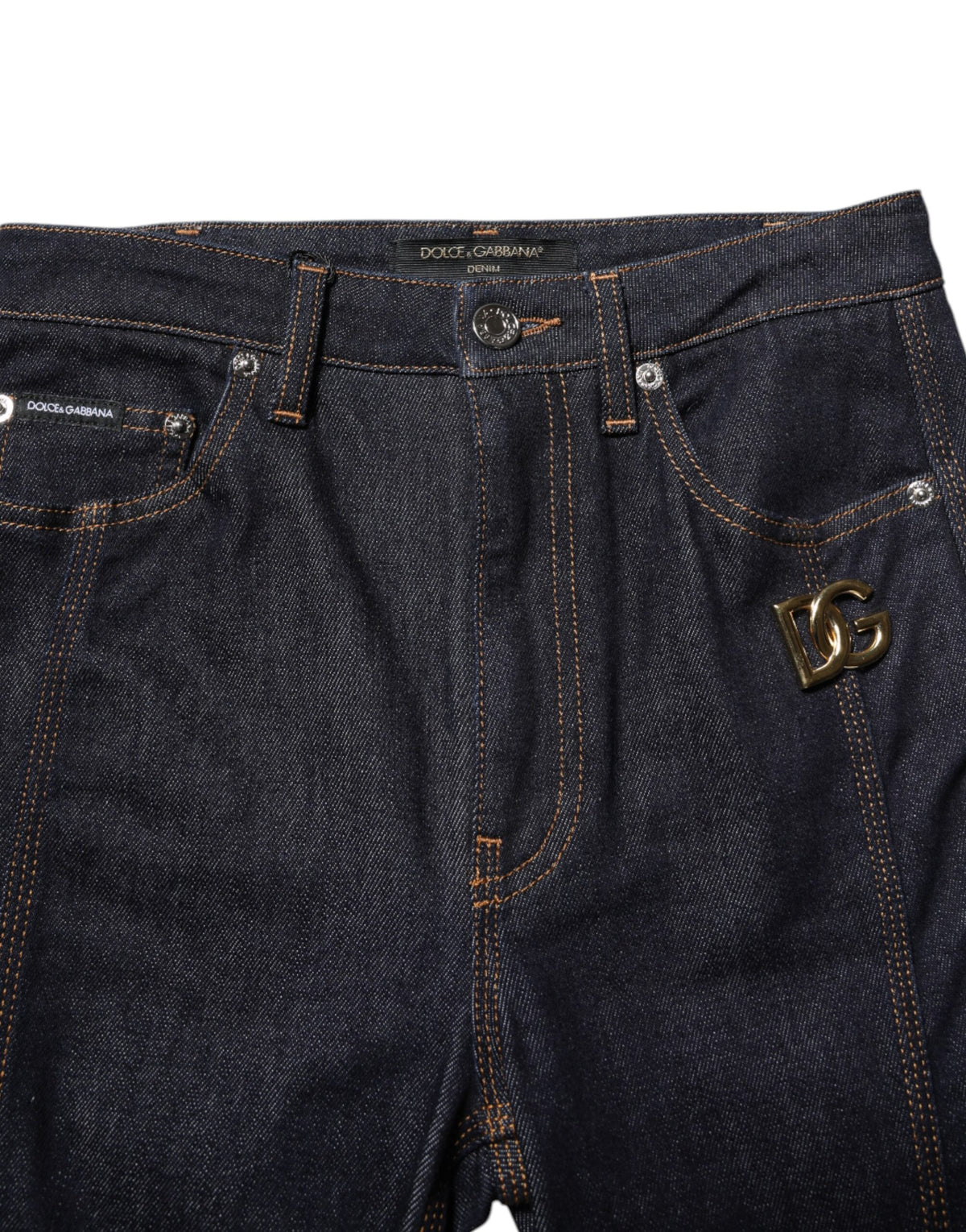 Dolce &amp; Gabbana – Schwarze Bootcut-Jeans aus Baumwolle mit mittlerer Taille 