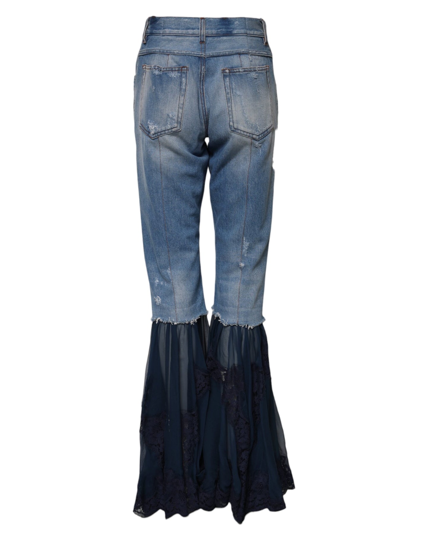 Dolce &amp; Gabbana – Blaue, ausgestellte Jeans aus Baumwolle mit hoher Taille 
