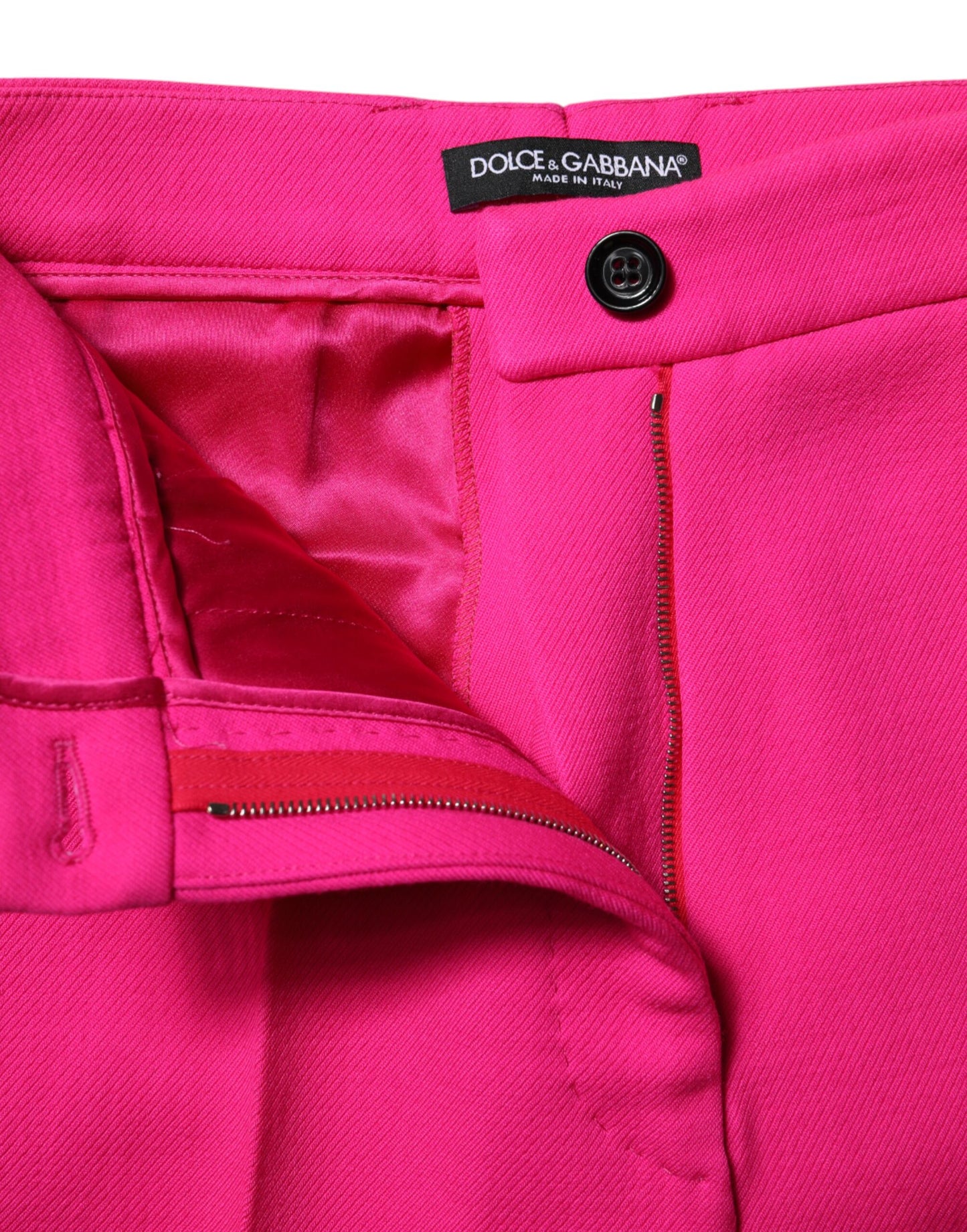 Dolce &amp; Gabbana – Hoch taillierte, konisch zulaufende Hose in Fuchsia-Pink 
