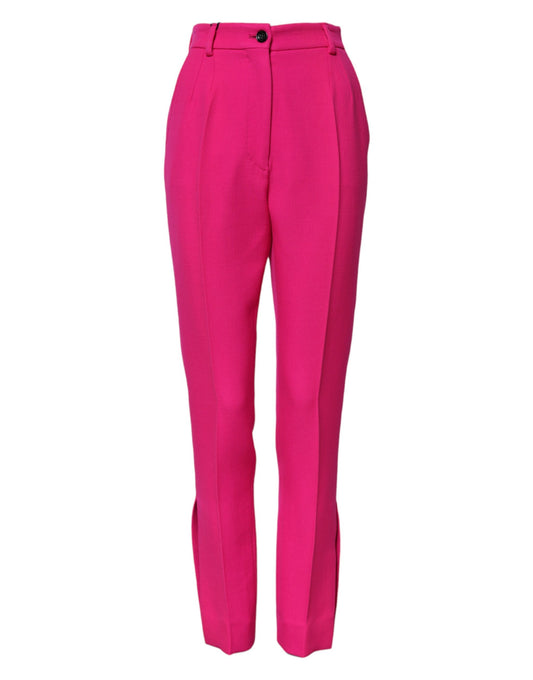 Dolce &amp; Gabbana – Hoch taillierte, konisch zulaufende Hose in Fuchsia-Pink 