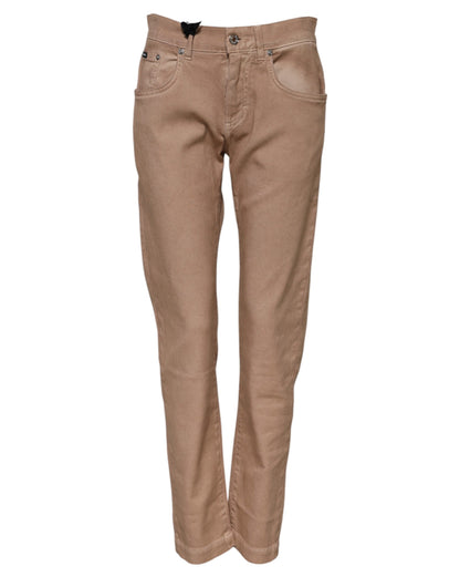 Dolce &amp; Gabbana – Jeanshose aus brauner Baumwolle im Boyfriend-Stil 