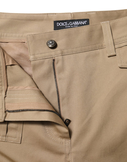 Dolce &amp; Gabbana – Beige Cargo-Schmal zulaufende Hose mit mittlerer Taille 