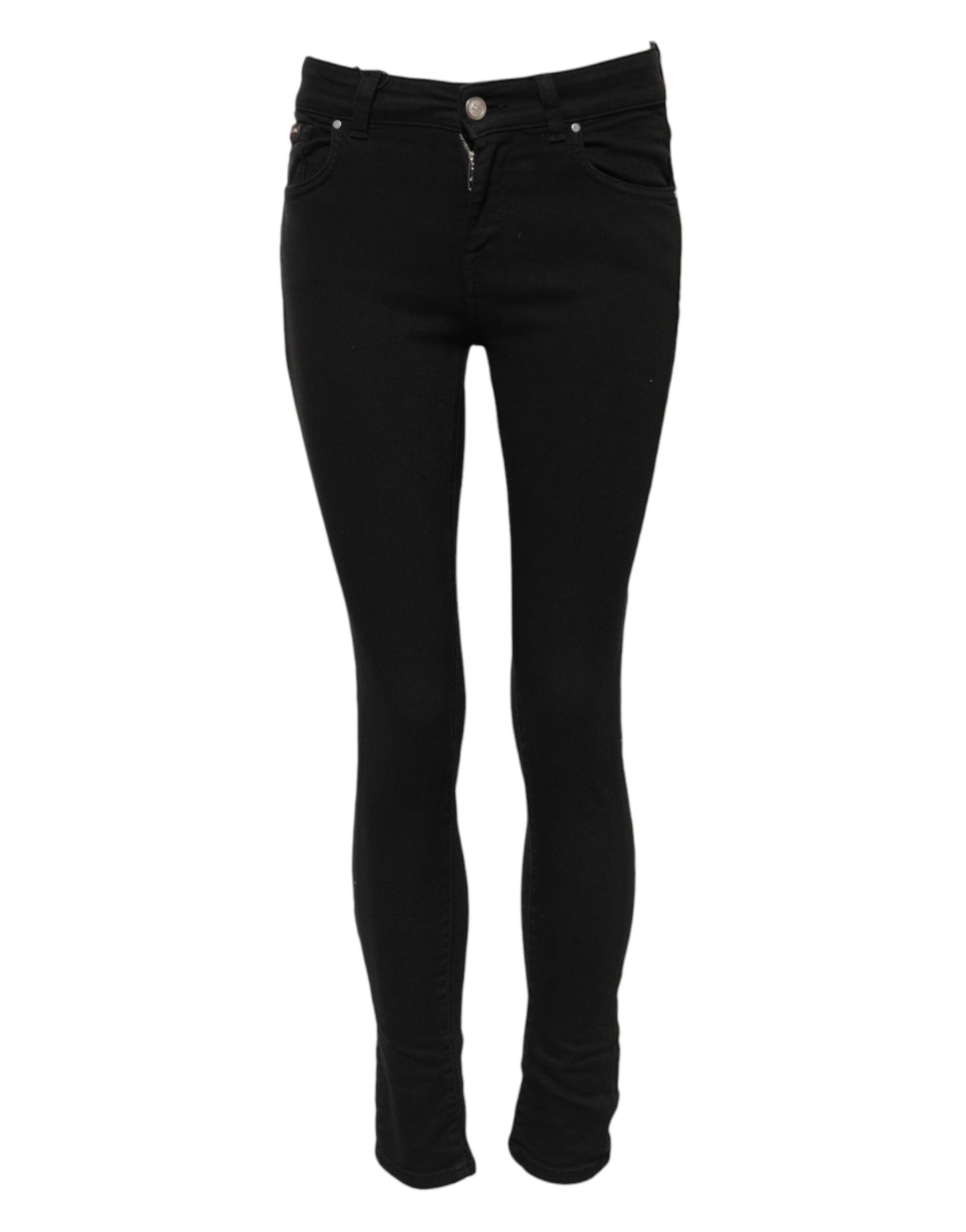 Dolce &amp; Gabbana – Schwarze Skinny-Jeans aus Baumwolle mit mittlerer Taille 
