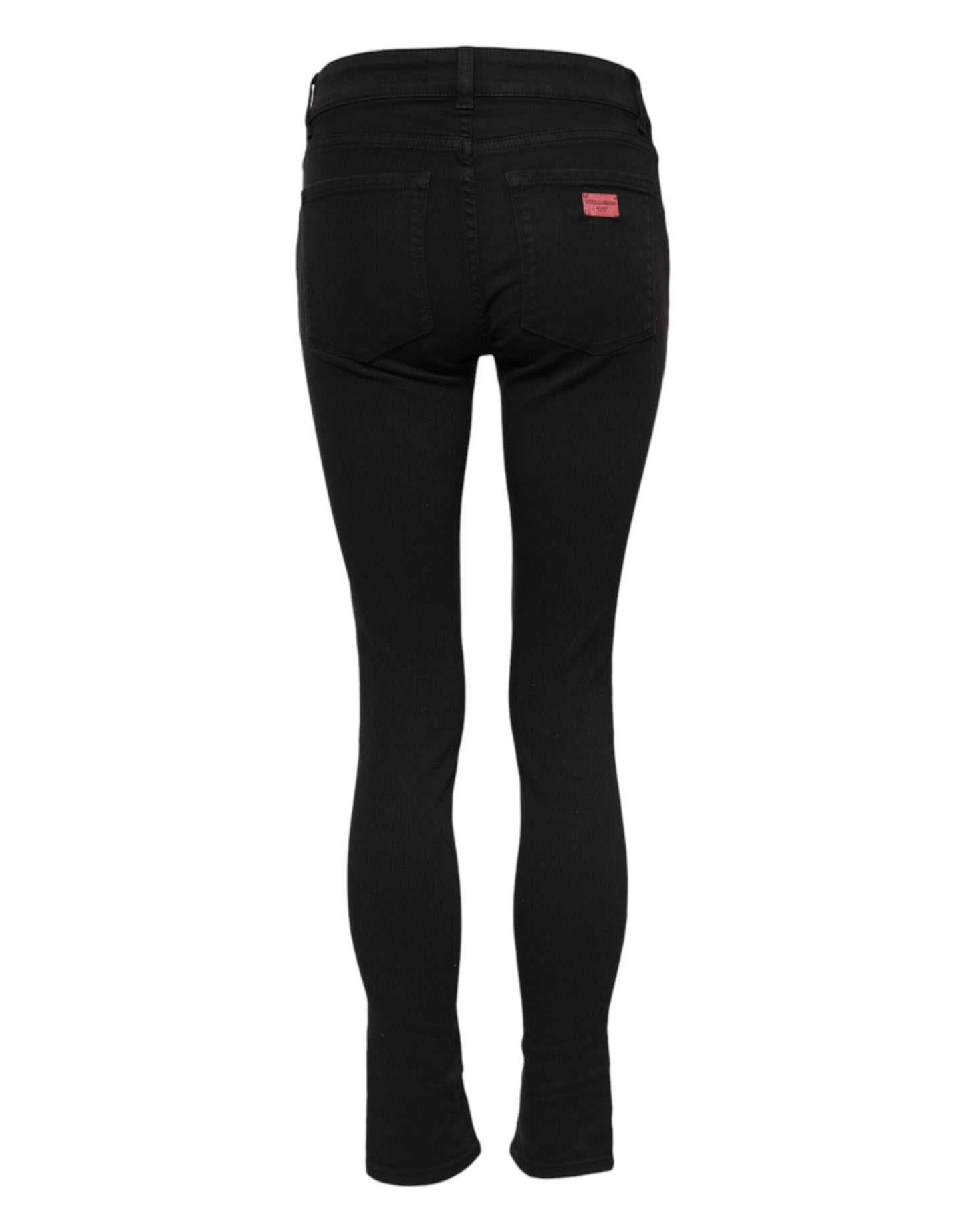 Dolce &amp; Gabbana – Schwarze Skinny-Jeans aus Baumwolle mit mittlerer Taille 