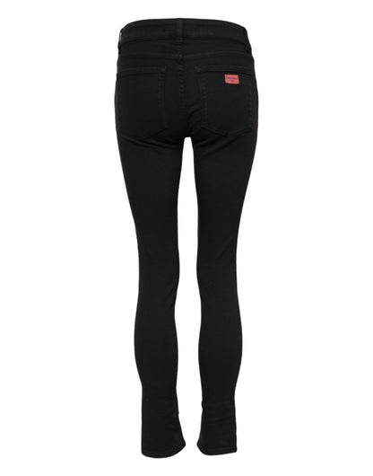 Dolce &amp; Gabbana – Schwarze Skinny-Jeans aus Baumwolle mit mittlerer Taille 