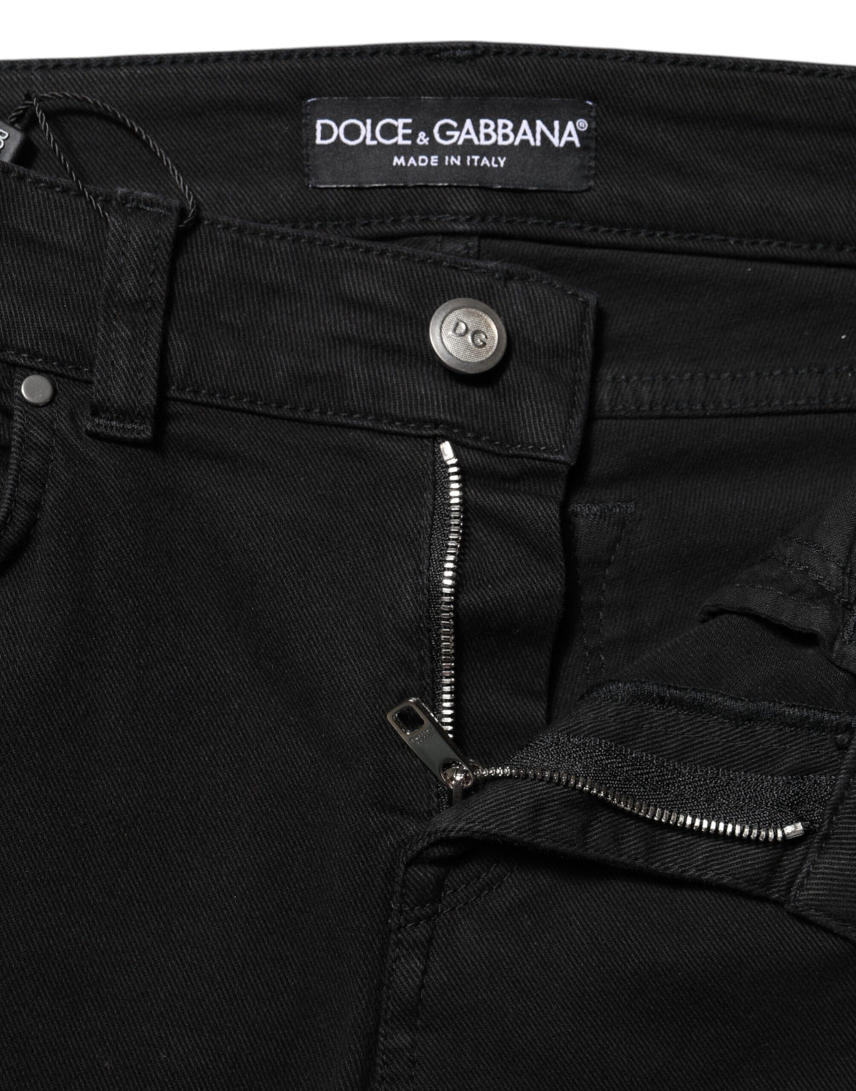 Dolce &amp; Gabbana – Schwarze Skinny-Jeans aus Baumwolle mit mittlerer Taille 