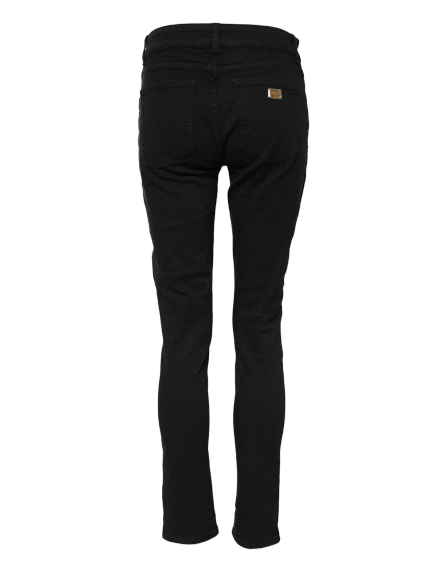 Dolce &amp; Gabbana – Schwarze Skinny-Jeans aus Baumwolle mit mittlerer Taille 