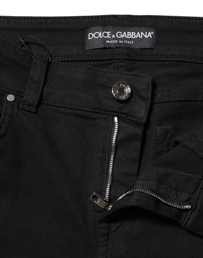 Dolce &amp; Gabbana – Schwarze Skinny-Jeans aus Baumwolle mit mittlerer Taille 