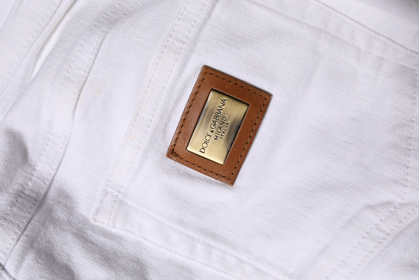 Dolce &amp; Gabbana – Weiße Skinny-Jeans aus Baumwolle mit niedriger Taille 